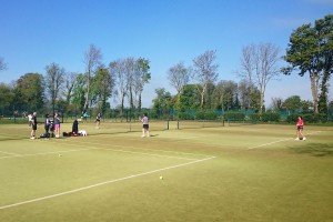 A tennis game during play at Pocklington Tennis Club