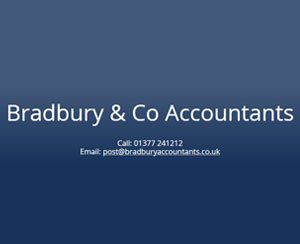 The logo for Bradbury & Co Accountants, sponsors of Pocklington Tennis Club