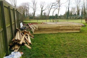 Construction work at Pocklington Tennis Club