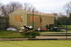 Construction work at Pocklington Tennis Club