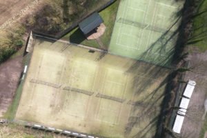 An aerial photo of Pocklington Tennis Club