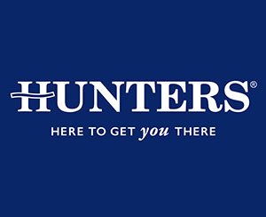 The logo for Hunters Estate Agents, sponsors of Pocklington Tennis Club