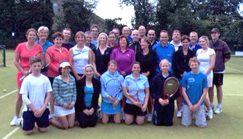 Team members at Pocklington Tennis Club